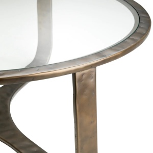 Masuta de cafea LUX din Aluminiu, Sticla, Cambronne 102cm - Img 5