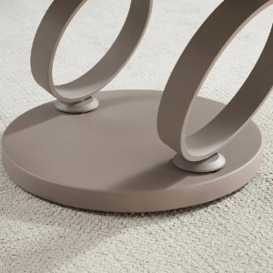Masuta de cafea moderna cu doua blaturi rotative din ceramica DANCING RINGS 80-135cm - Img 5