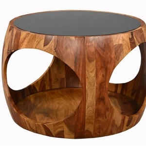 Masuta de cafea rotunda ORGANIC LOOP 60cm Sheesham - Img 7