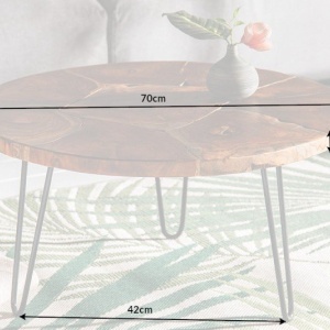 Masuta design industrial Mosaik 70cm Teak - Img 5