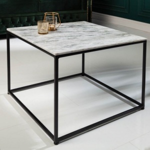 Masuta design minimalist Elements 50cm, marmura alba - Img 3