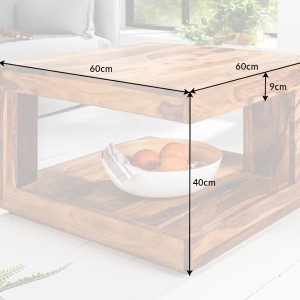 Masuta din lemn GIANT M 60x60cm Sheesham A-36331 VC - Img 6