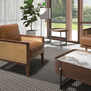 Masuta laterala deosebita design LUX Walnut-Marble - Img 8