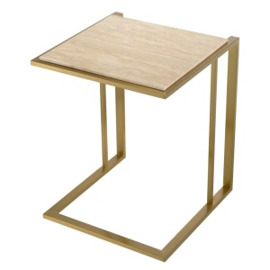 Masuta laterala design LUX cu blat din travertin Cocktail