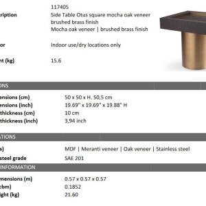 Masuta laterala design LUX Otus square - Img 2