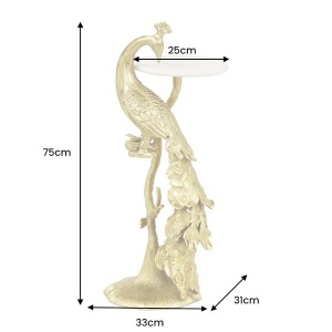 Masuta laterala design unic WILDLIFE PEACOCK 75cm - Img 7