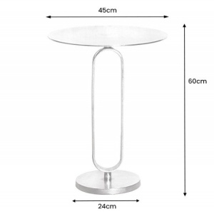 Masuta laterala din aluminiu Elegance 60cm argintiu - Img 2