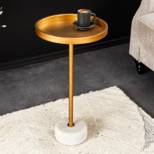 Masuta Laterala, Marmura, Metal, TRAYFUL 60cm, A-44849 VC - Img 2