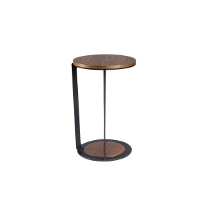 Masuta laterala moderna design LUX Wood and Black, 38cm - Img 5