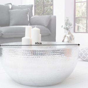 Masuta Living eleganta din metal Optik 70cm argintiu A-37913 VC - Img 7
