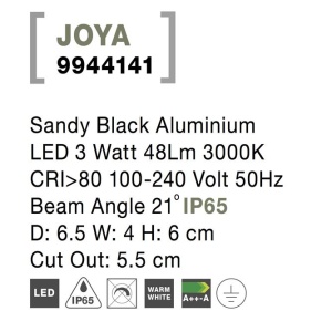 Mini Aplica LED ambientala / incastrabila de iluminat exterior IP65 JOYA I 191007 universul-luminii.ro