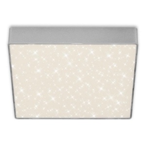 Mini Plafoniera LED argintiu cu efect starlight STAR SKY 21x21cm