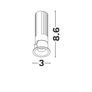 Mini Spot incastrabil LED 5W 3000K Baculus alb - Img 2