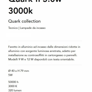 Mini Spot LED incastrabil Quark fi 5.0w 3000k, Alb - Img 3
