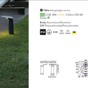 Mini Stalp LED exterior design modern decorativ IP65 LOTUS 71224 189487 universul-luminii.ro