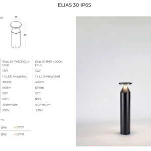 Mini Stalp LED iluminat exterior decorativ IP65 ELIAS 30cm 4000K 57137 universul-luminii.ro