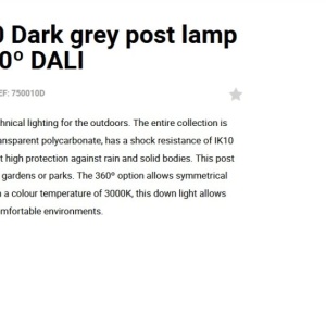 Mini Stalp LED iluminat exterior simetric 360º IP65 RUSH 25cm 3000K DALI 127927 universul-luminii.ro