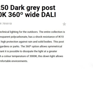 Mini Stalp LED iluminat exterior simetric 360º wide IP65 SCREEN 25cm 3000K DALI - Img 3