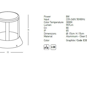 Mini Stalp LED pentru iluminat exterior decorativ IP65 Kerry H-25cm 154297 universul-luminii.ro