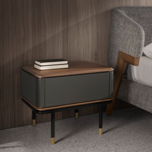 Noptiera deosebita design LUX Dark Grey-Walnut - Img 3