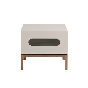 Noptiera design modern cu iluminare interioara Gray and Walnut - Img 9