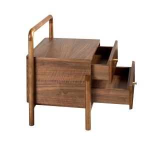 Noptiera LUX din lemn furniruit Walnut - Img 4