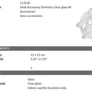 Obiect decorativ din sticla LUX Dominico M 113530 HZ - Img 6