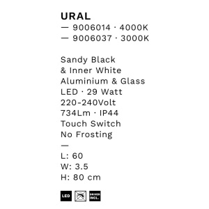 Oglinda baie cu iluminat LED IP44 3000K Ural, 60x80cm NVL-9006037 170717 universul-luminii.ro