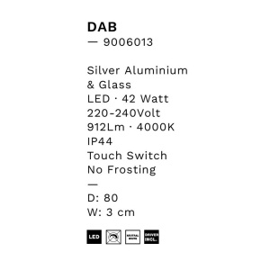 Oglinda baie cu iluminat LED IP44 DAB 80cm 4000K 239387 universul-luminii.ro