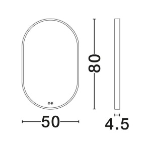 Oglinda cu iluminat LED pentru baie IP44 ZELVA 50x80cm - Img 3