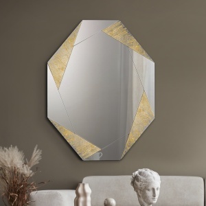 Oglinda decorativa design de lux Laverna gold 120x92cm - Img 2