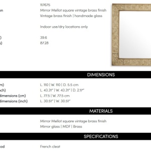 Oglinda decorativa design LUX Mellot, 110x110cm - Img 5