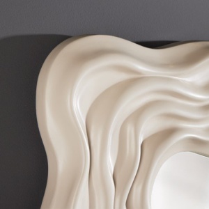 Oglinda decorativa design modern Wave 90cm greige - Img 5