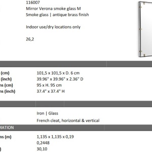 Oglinda decorativa LUX Verona M, alama antica 101x101cm 116007 HZ - Img 6