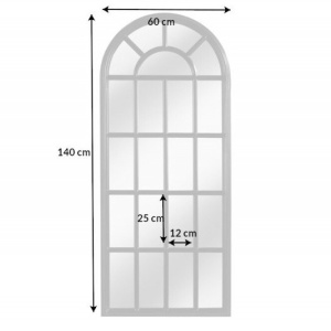 Oglinda design fereastra romantic Shabby Chic Castillo 140cm, negru - Img 6