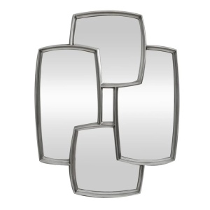 Oglinda perete design geometric QUADRA 90cm argintiu