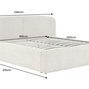 Pat ART DECO 180x200cm greige boucle cu spatiu de depozitare - Img 4