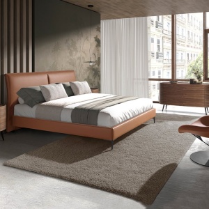Pat dublu tapitat design LUX Brown 180x200cm - Img 4