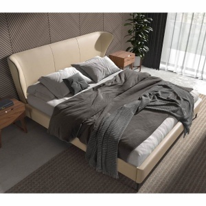Pat dublu tapitat design LUX Cream 180x200cm