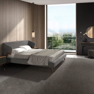 Pat dublu tapitat design LUX Grey-Walnut, 180x200cm - Img 7