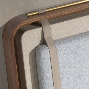 Pat dublu tapitat design LUX Walnut Veneer 160x200cm - Img 8