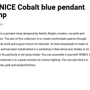 Pendul ceramic design decorativ VENICE Blue - Img 4