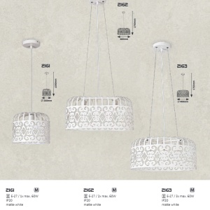 Pendul design clasic ALESSANDRA alb mat 2163 RX - Img 6