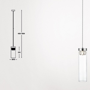Pendul design modern 11cm GEM crom - Img 4