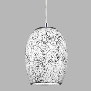 Pendul design modern Crackle alb mozaic 8069WH SRT - Img 2