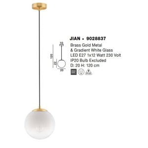 Pendul design modern JIAN, diametru 20cm - Img 4