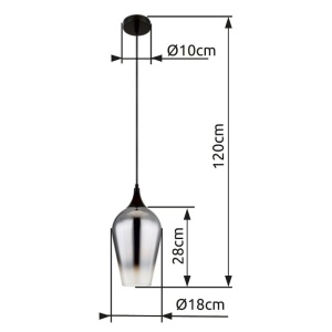 Pendul design modern LAVUS negru/crom - Img 6