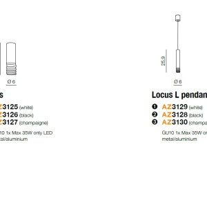 Pendul design modern minimalist Locus negru ZZ AZ3128 - Img 5