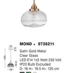 Pendul design modern Mond, 18cm 75037 universul-luminii.ro