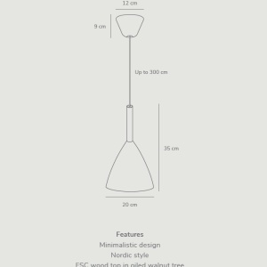 Pendul design nordic Pure 20, alb 43293001 DFTP 190567 universul-luminii.ro